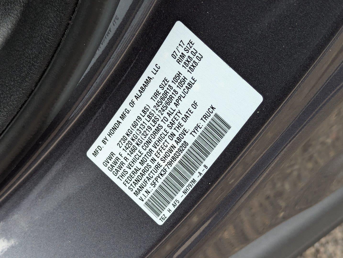 2017 Honda Ridgeline RTL-E