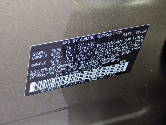 2026 Subaru ASCENT Onyx Edition Touring 7-Passenger