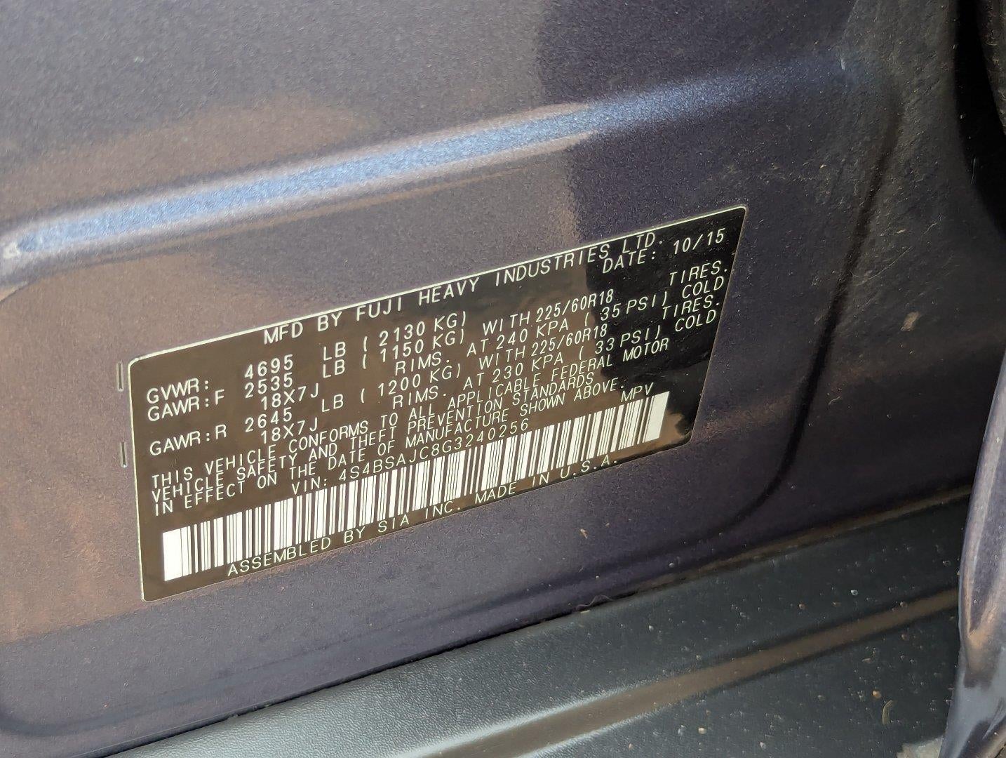 2016 Subaru Outback 2.5i Limited