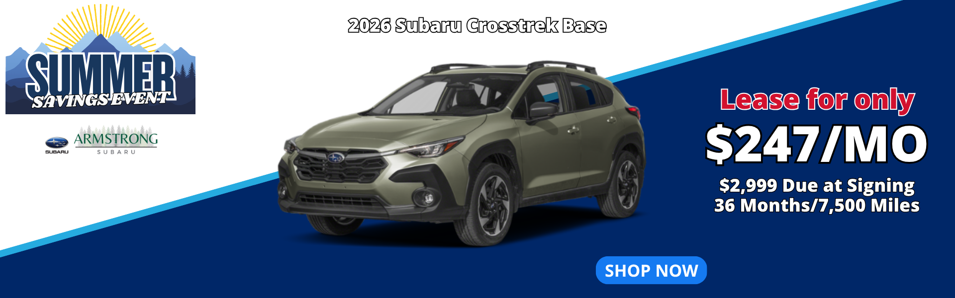 2026 Subaru Crosstrek Base Lease Offer at Armstrong Subaru in McMinnville