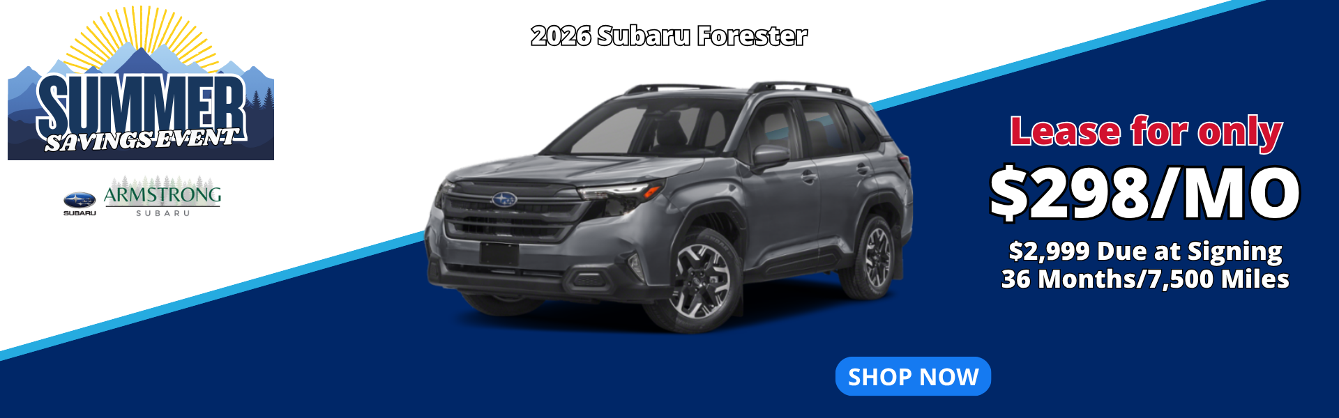 2026 Subaru Forester 2.5i Lease Offer at Armstrong Subaru in McMinnville OR